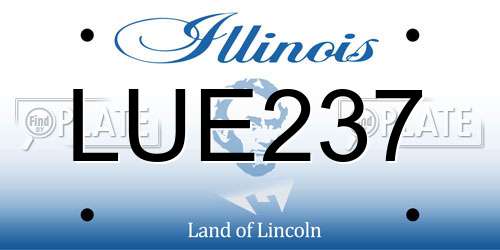 LUE237 Illinois License Plate