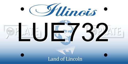 LUE732 Illinois License Plate