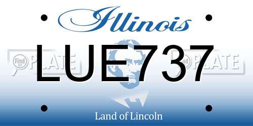 LUE737 Illinois License Plate