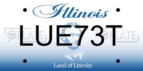 LUE73T Illinois License Plate