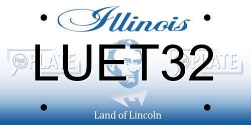 LUET32 Illinois License Plate