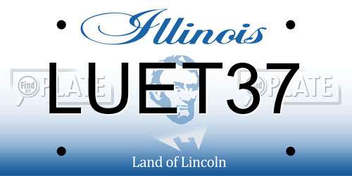 LUET37 Illinois License Plate