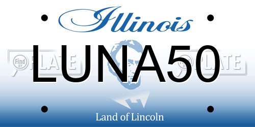 LUNA50 Illinois License Plate