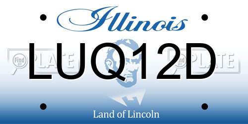 LUQ12D Illinois License Plate
