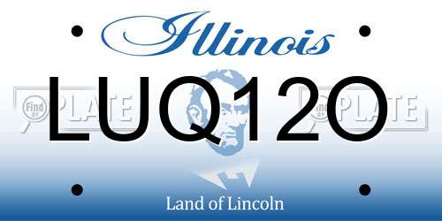 LUQ12O Illinois License Plate