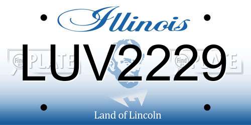 LUV2229 Illinois License Plate