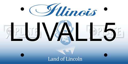 LUVALL5 Illinois License Plate