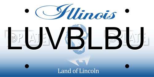 LUVBLBU Illinois License Plate