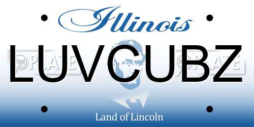 LUVCUBZ Illinois License Plate