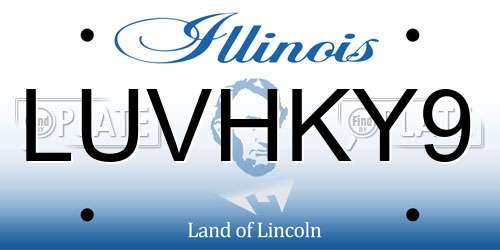 LUVHKY9 Illinois License Plate
