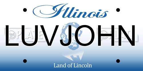 LUVJOHN Illinois License Plate