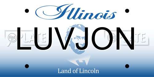 LUVJON Illinois License Plate