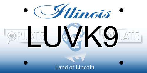 LUVK9 Illinois License Plate