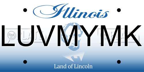 LUVMYMK Illinois License Plate