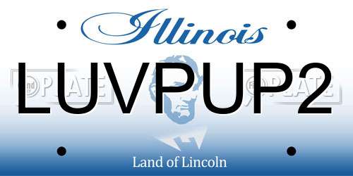 LUVPUP2 Illinois License Plate
