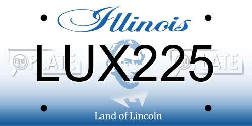 LUX225 Illinois License Plate