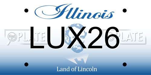 LUX26 Illinois License Plate
