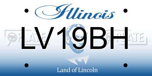 LV19BH Illinois License Plate