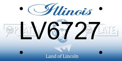 LV6727 Illinois License Plate