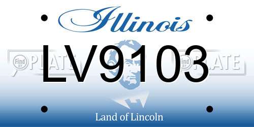 LV9103 Illinois License Plate