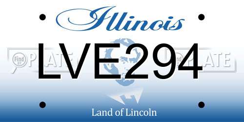 LVE294 Illinois License Plate