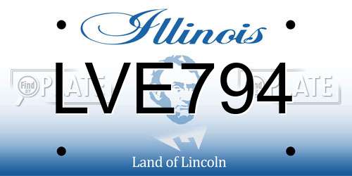 LVE794 Illinois License Plate