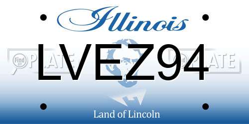 LVEZ94 Illinois License Plate