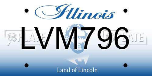 LVM796 Illinois License Plate