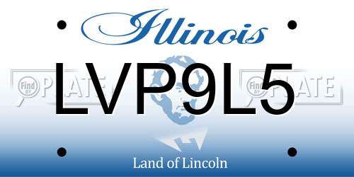 LVP9L5 Illinois License Plate