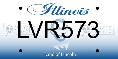 LVR573 Illinois License Plate