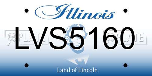 LVS5160 Illinois License Plate