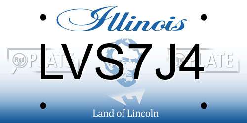LVS7J4 Illinois License Plate