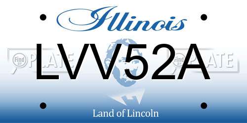 LVV52A Illinois License Plate