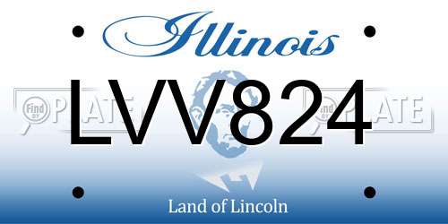 LVV824 Illinois License Plate