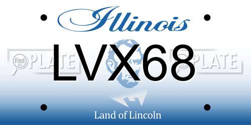 LVX68 Illinois License Plate