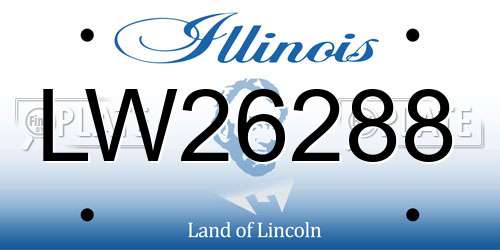 LW26288 Illinois License Plate