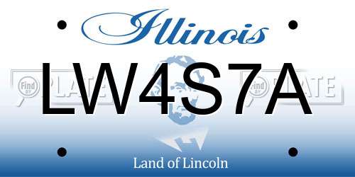 LW4S7A Illinois License Plate