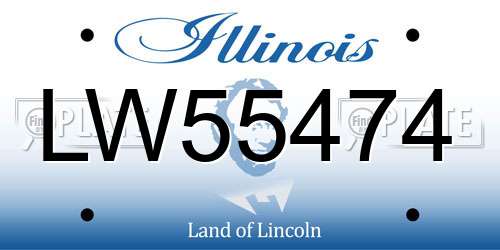 LW55474 Illinois License Plate