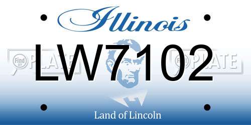 LW7102 Illinois License Plate