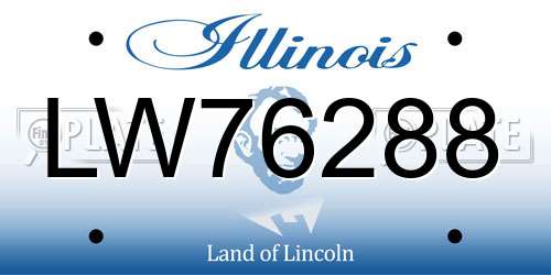 LW76288 Illinois License Plate