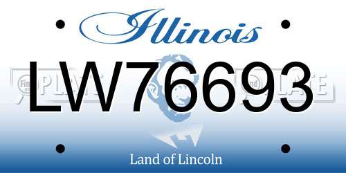 LW76693 Illinois License Plate