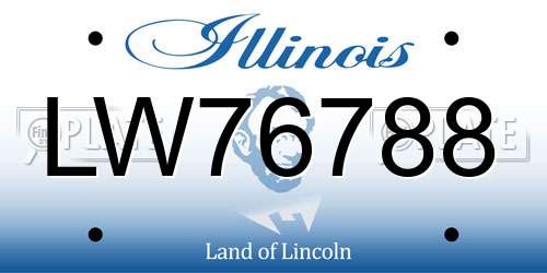 LW76788 Illinois License Plate