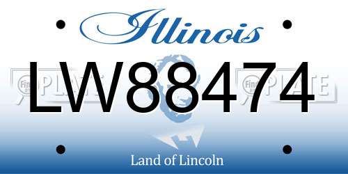 LW88474 Illinois License Plate