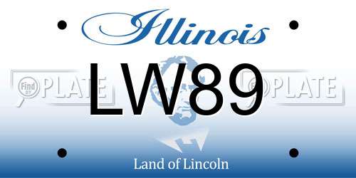 LW89 Illinois License Plate