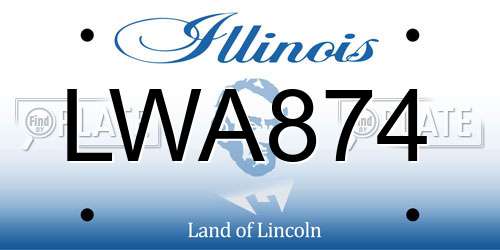 LWA874 Illinois License Plate