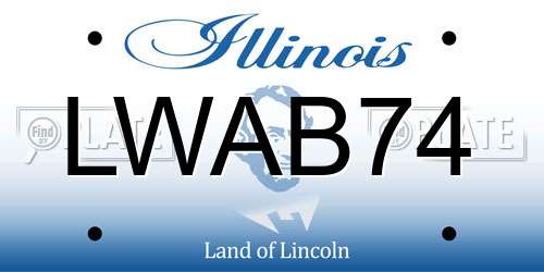 LWAB74 Illinois License Plate