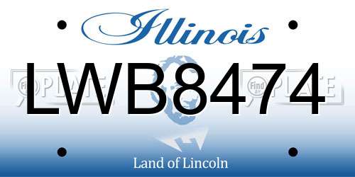 LWB8474 Illinois License Plate
