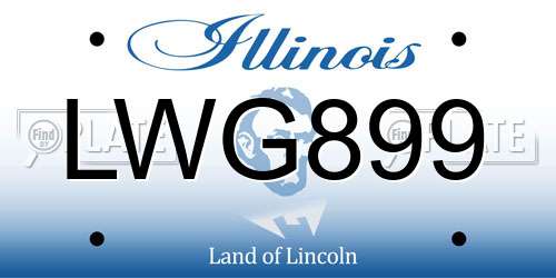 LWG899 Illinois License Plate