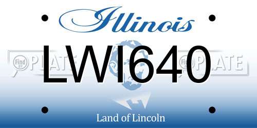 LWI640 Illinois License Plate