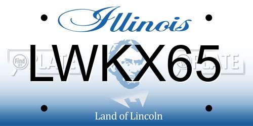 LWKX65 Illinois License Plate